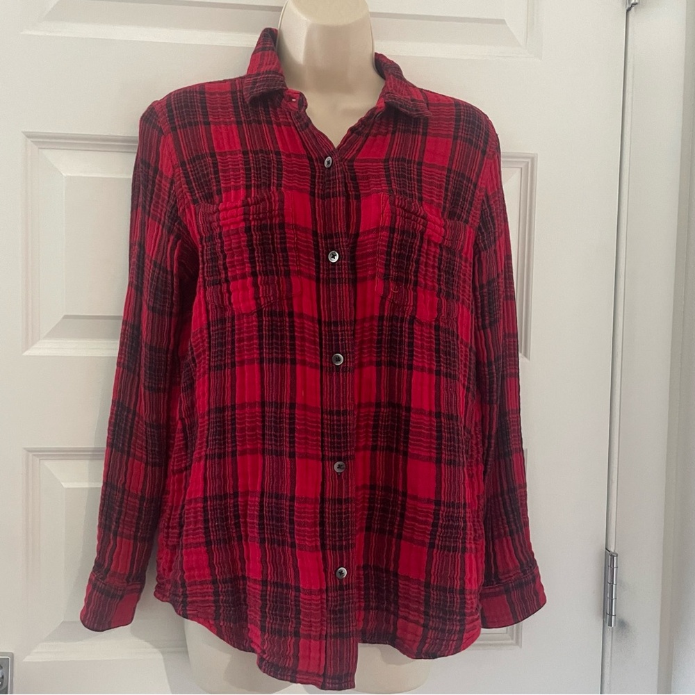 Madewell Red Plaid Button-Up Shirt - S